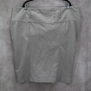 Torrid Gray Pencil Ruffle‎ Checker Belt Retro Casual Preppy Skirt Plus 22